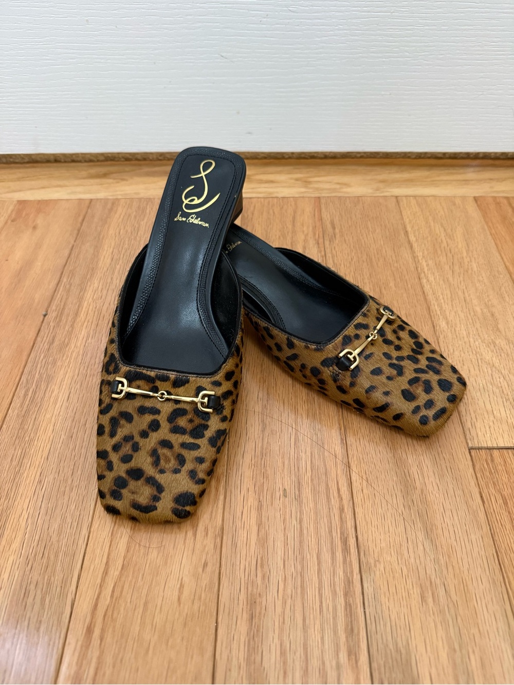 Sam Edelman Leopard Print Mule with Gold Bit Detail